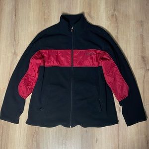 CHAPS‎ Fleece Zip Up Sweater. Size Medium. Red and Black. Great condition!
